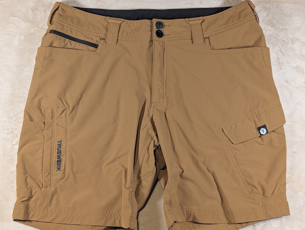 Truewerk T1 Werkshort Mens 36 Short Tan Tactical Cargo Work Shorts Performance